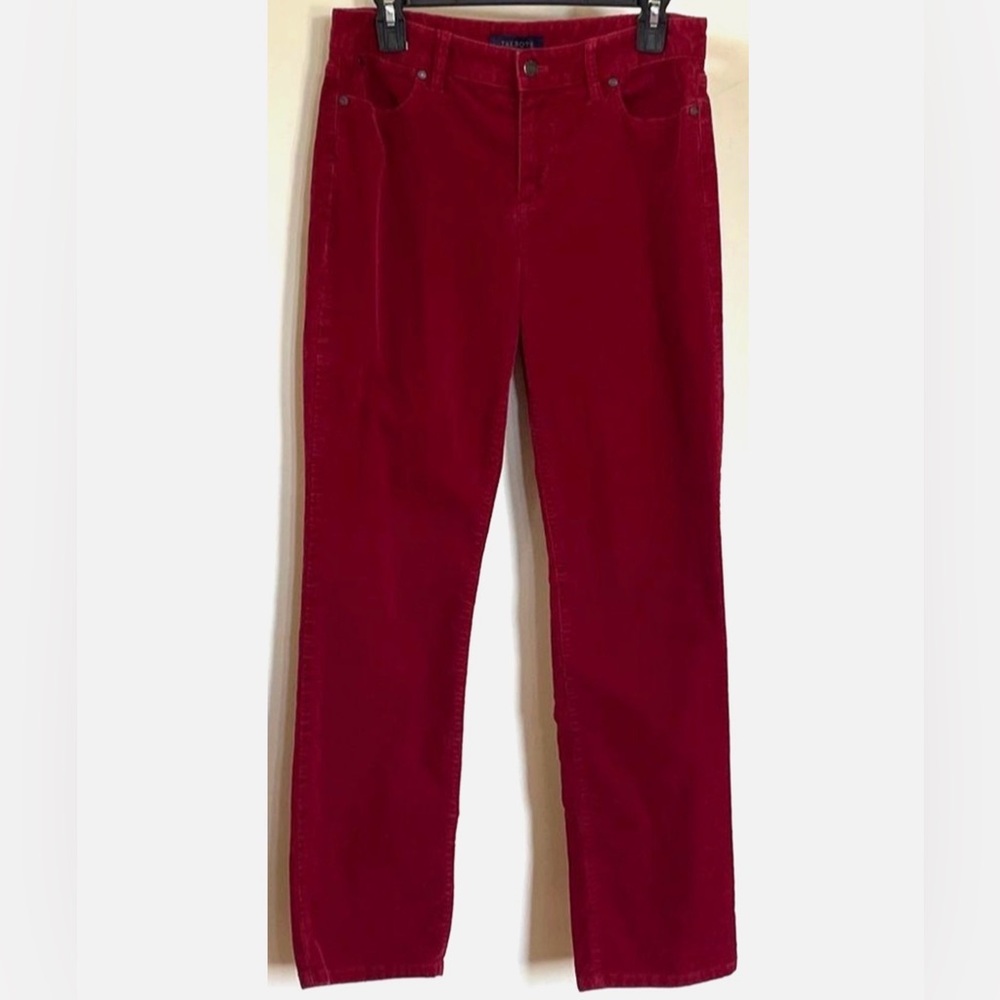 Talbots Heritage Corduroy Pants Size 8 Burgundy Straight Leg Fall Classic